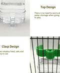 Heavy Duty Automatic Bird Feeder And Water Dispenser Cage Combo Zero Mess Setup showing top and clasp designs for easy use.