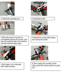 Job Ready Electric Pipe Threader Kit Featuring A Beefy 2300W Motor showing step-by-step instructions for operation.