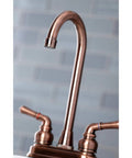 Magellan Antique Copper Bar Faucet With Solid Brass Build, Deck Mount 4 Inch Centerset 2 Hole Setup, Washerless Cartridge