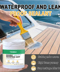 Heavy Duty Waterproof Sealant And Crystal Clear Coating With Invisible Leak Shield For Indoor And Outdoor Surfaces applied to wooden deck.