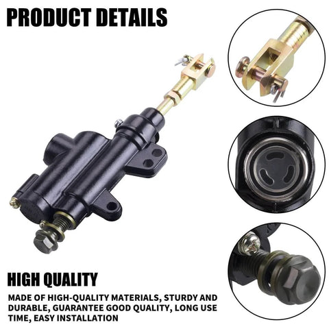 Rear Hydraulic Brake Master Cylinder 10mm For 50cc To 125cc ATVs And Dirt Bikes Beefed Up Braking With Tight Caliper Control