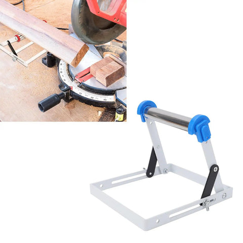 Heavy Duty Steel Material Roller Stand For Table Saw And Miter Saw, Tough As Nails Foldable Workpiece Support Extender Grips Tight Stops Sliding Keeps Long Boards Rock Solid Up To 107 Pounds Capacity