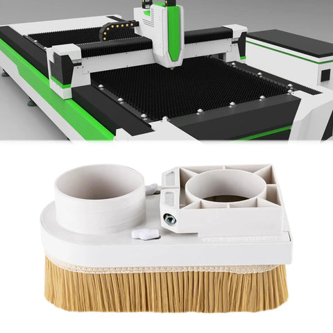 80Mm Spindle Dust Shoe for CNC Routers with Nylon Bristle Brush, universal dust cover, shown with CNC machine setup