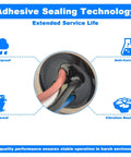 Close-up of adhesive sealing on 2 Pack M12 A Coded 5 Pin Male Aviation Panel Mount Connector Cable IP67 Waterproof