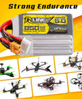 R-Line Version 5.0 4S 14.8V 850mAh LiPo Battery Pack 150C Discharge With XT30 Plug For RC Drones, Cars, And Tiny Planes