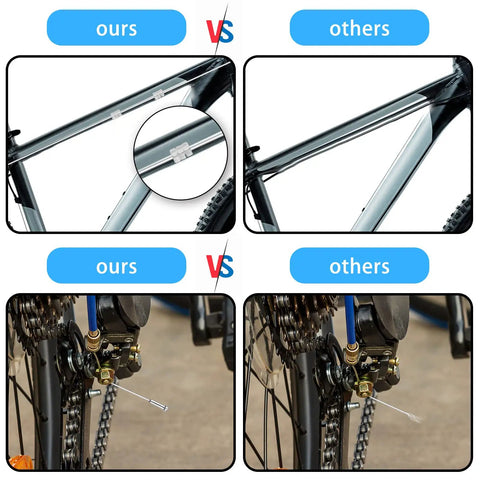 Comparison of Universal 2M Bike Brake And Gear Shifter Cable Set For Mountain Bikes With End Caps Ferrules O Rings And Housing; ours vs others