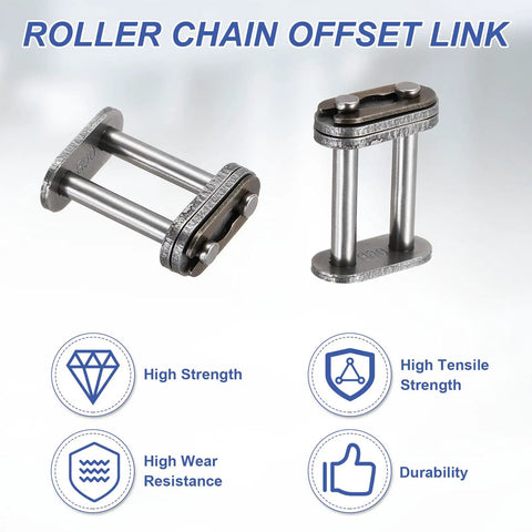 Heavy Duty ISO DIN 06B-2 Roller Chain Connecting Master Links 9.525mm Pitch Manganese Steel showing high strength and wear resistance.