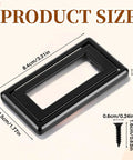 2 Pack Black Square Recessed Door Pulls for Cabinets and Drawers flush mount 3.3 by 1.77 inches shown with size dimensions and screws