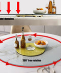 Heavy Duty Tempered Glass Lazy Susan Turntable For Dining Tables, 360 Degree Smooth Spin Round Clear Glass Tray with condiments