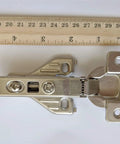 Smooth Operator Soft Close Hinges Full Overlay Clip On Build With Integrated Dampers For Frameless Cabinets No Sweat Setup showing a steel hinge with 35mm bore.