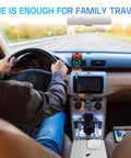 Driver using 2 Pack 12V To 24V Cigarette Lighter Outlet With Voltmeter Quick Charge 3.0 in a car interior.