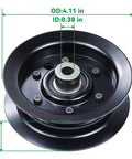Flat Idler Pulley Replacement For Toro Timecutter SS5000 Deck 50 Inch And 42 Inch Models 132-9420 OD 4.11 in, bore 0.38 in