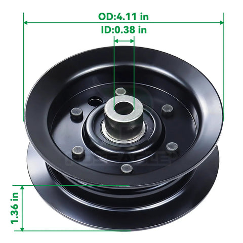 Flat Idler Pulley Replacement For Toro Timecutter SS5000 Deck 50 Inch And 42 Inch Models 132-9420 OD 4.11 in, bore 0.38 in