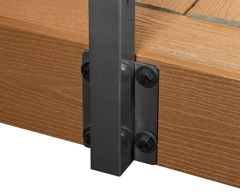 Built Tight 38 Ft Deck Cable Railing Kit With Marine Grade Stainless Steel Wire face mount post installation close-up.