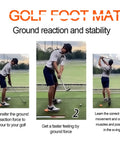 Three-step usage of Golf Swing Training Pad Pro Grade Rubber Force Plate for ground reaction drills in golf practice.