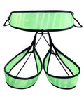 Go-To Ultralight Mountaineering Harness For Rock Climbing And Skiing, Adjustable Comfort, fiber belt in green color