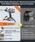 Pocket Sized Portable Arc Welder 110V Handheld With IGBT Inverter vs traditional bulky welder comparison chart