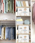 Rectangular Waterproof Fabric Storage Basket Featuring A Snazzy Printed Design with ballet theme in organized closet setting.