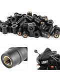 Super Tough M5 Rubber Nuts For Motorcycle And Atv Windscreen Fairing Fasteners tightly grouped in a pile with brass inserts.