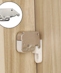 2 Sets Spring Loaded Mini Tip Push Catch Release Latch Push To Open Touch Lock Self Locking Buckle Hinge For Cupboard Doors And Furniture Hardware, Durable Stainless Steel, No Fuss Install, Rust Resistant installed on wooden cabinet