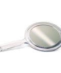 Two Sided Acrylic Hand Mirror With 3X Magnification And Plain Mirror Translucent Handle Ideal For Patient Care Dental Hygiene Clinics And Home Use Must Have, 5-inch mirror