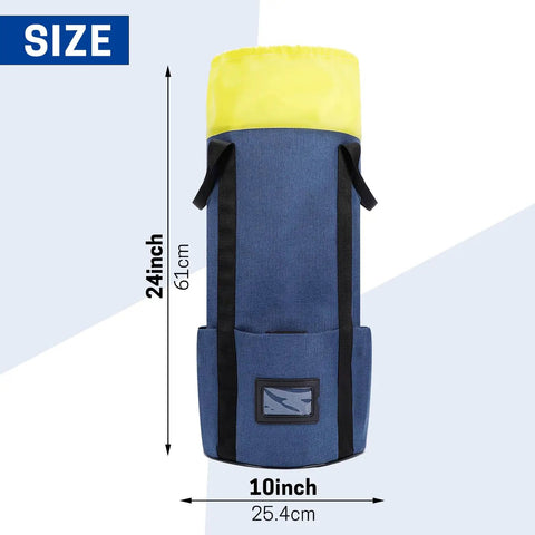 Arborist Rope Bag With Four Side Pockets And Handle, Large Capacity Rope Organizer For Tree Climbing, 24" x 10", Durable 600D PVC