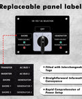 AC Rotary Selector Switch Panel For Boats And Yachts 120V 30A Marine Shore Power Transfer Switch With Break Before Make Two Position Reverse Polarity LED Indicator showing replaceable labels