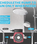 Heavy Duty 3 Speed Hot Water Recirculating Pump For Households Featuring Silent 110V Motor Full Copper Core And Rust Resistant Housing To Skip The Icy Splash And Get That Quick Hot Flow by showerhead and faucet.