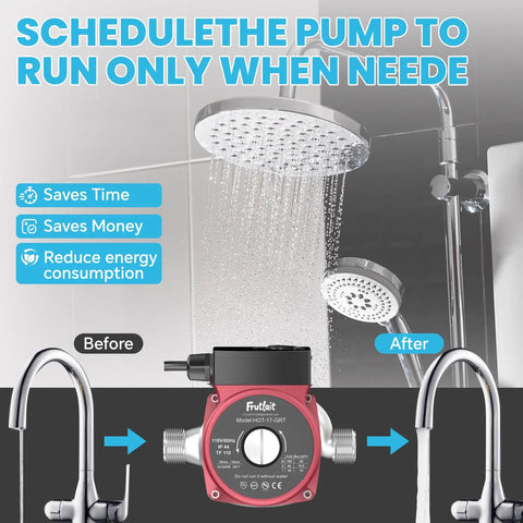 Heavy Duty 3 Speed Hot Water Recirculating Pump For Households Featuring Silent 110V Motor Full Copper Core And Rust Resistant Housing To Skip The Icy Splash And Get That Quick Hot Flow by showerhead and faucet.