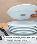 Porcelain Magnetic Plates Set Of Two Non Slip Stackable For Camping RV Life And Boating No More Rattling Crockery Peace Of Mind