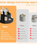 Comparison of 9 Slot 360 Degree Rotating Pencil Holder Desk Organizer with other designs, features like larger base and capacity visible