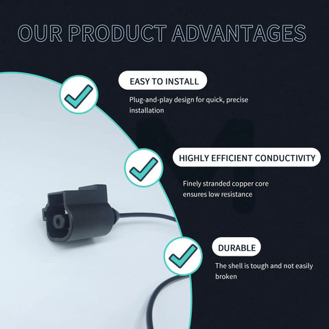 Oil Pressure Sensor Connector Pigtail 1J0973081 for VW Audi 1998-2016, highlighting easy install, conductivity, and durability features.