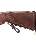Vintage Leather No Drill Cheek Rest For Rifles And Shotguns With Buttstock Protective Pouch, Extra Cartridge Holder Slot