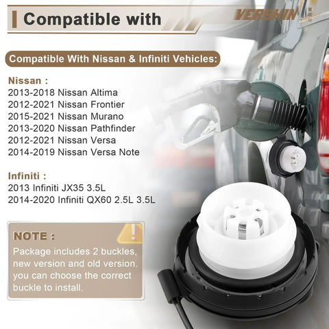 Nissan Gas Cap Fuel Tank Cap OE-Like Replacement With Easy Install Fits Altima 2013-2018, Sentra 2013-2019, Frontier 2011-2020, Murano 2015-2020, Pathfinder 2013-2020 Infiniti FX35 QX60 17251-1VZ0D installed on vehicle