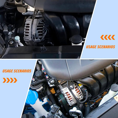 Installed Beefy 90 Amp High Output Alternator Replacement For Hyundai Elantra Elantra Coupe GT Forte Koup Forte5 Soul 2011 To 2017 1.8L And 2.0L L4 Engines Compatible With 37300 2E200 11610N 2610428
