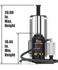 5 Ton Pneumatic Bottle Jack With Manual Pump, Air Hydraulic Lifting Jack For Cars And Trucks, red, 20.06 in max height