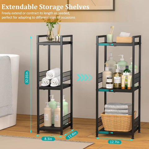 Clean Up Your Act With This 3 Tier Metal Shelving Unit Boasting An Expandable Narrow Frame Beefy Free Standing Storage Rack Hassle Free Setup Organizer For Bathrooms Kitchens And Laundry Zones