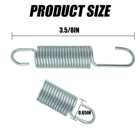 High Grade Recliner Replacement Long Neck Tension Springs Built For A No Sweat Chair Repair Featuring Exact Hook Specs, 3.5/8in and 0.65in sizes.