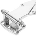 Close-up of Rock Solid Zinc Alloy Cold Storage Door Hinges Heavy Duty Freezer Hinge Replacement For Walk In Cooler And Industrial Refrigeration 2 Pack.
