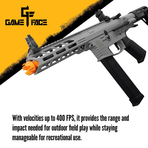 Cyclone AEG Full Auto And Semi Auto Airsoft Rifle With 12 Round Rotary Magazine Up To 400 FPS Skirmish Ready Display