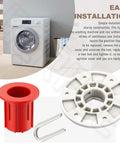 Washer Basket Driven Hub Kit With 52719 Basket Bushing For No Fuss Easy Install Replacement Parts Compatible With Whirlpool Amana Admiral Crosley Inglis Kenmore Maytag Bravos Washing Machines, white plastic and red bushing