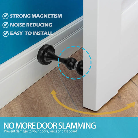 Heavy Duty Magnetic Door Stop Holds Doors Open With Ease, Premium Stainless Steel Door Catch That Resists Rust, Wall Mount