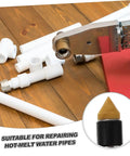 Water Stop Pin Tool with Wrench for Quick Plumbing Leak Fixes and Damage Prevention, tools with pipes and fittings displayed