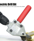 Beast Workhorse Metal Sheet Cutter Drill Attachment with handle cutting metal; universal 7mm hex shank for electric drill.