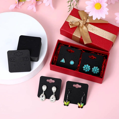100 Pack Black Earring Display Cards With 6 Holes Each 5 X 5 Cm 2 By 2 In Jewelry Packaging Cards For Hanging Earrings Great Bang For Your Buck For Retail Displays And Craft Fairs