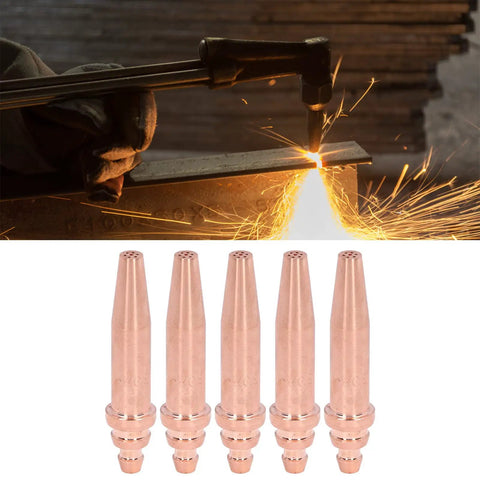 Five Pack Acetylene Cutting Tips G02 2 with torch cutting metal, Pro Grade Copper CNC Machined for Smooth Fast Cuts