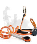 Arborist Lanyard For Tree Work, Half Inch Polyester Rope With Ten Foot Adjustable Length, Steel Snap Hook, High Visibility Orange