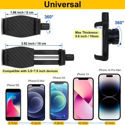 Heavy Duty Magnetic Phone Mount For Trucks, Tractors, Forklifts And Boats, Fits 3.5 To 7.5 Inch Smartphones with adjustable grips