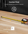 Go-To Smart Digital Laser Tape Measure 3-In-1 Tool With 131ft Laser And 16ft Tape, Quick Switch Between Laser And Tape, App Sync With Smart Life For Easy Projects And Precise Measurements center-find on wood board