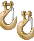 Three Eighths Inch Clevis Slip Hook With Safety Latch Grade 70 Tow Hook For Winches And Trailers, dual hooks, forged steel